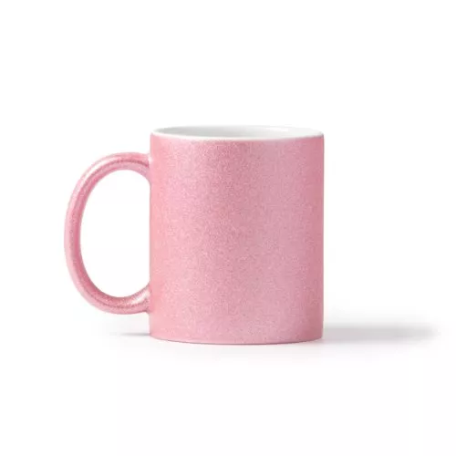 Taza FIONA Gliter Sublimación rosa claro 48