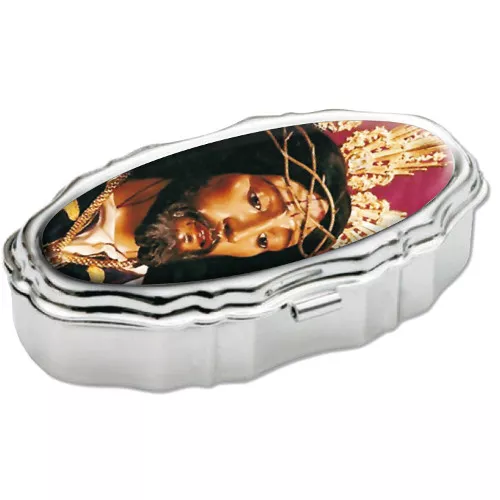 Pastillero ovalado metal niquelado