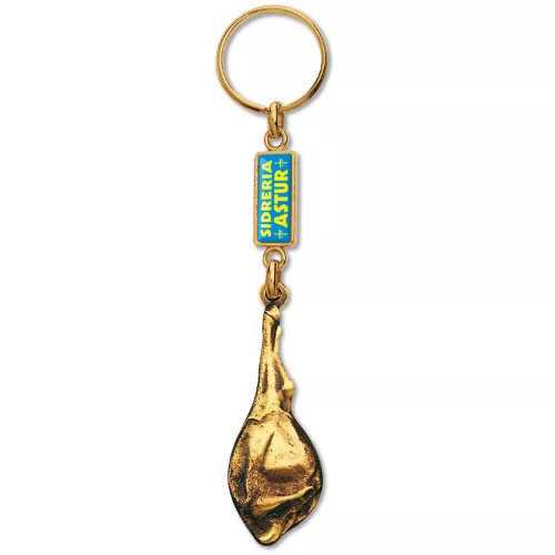 Llavero jamón latón óxido, printer foto con resina 2 caras, calabrote especial