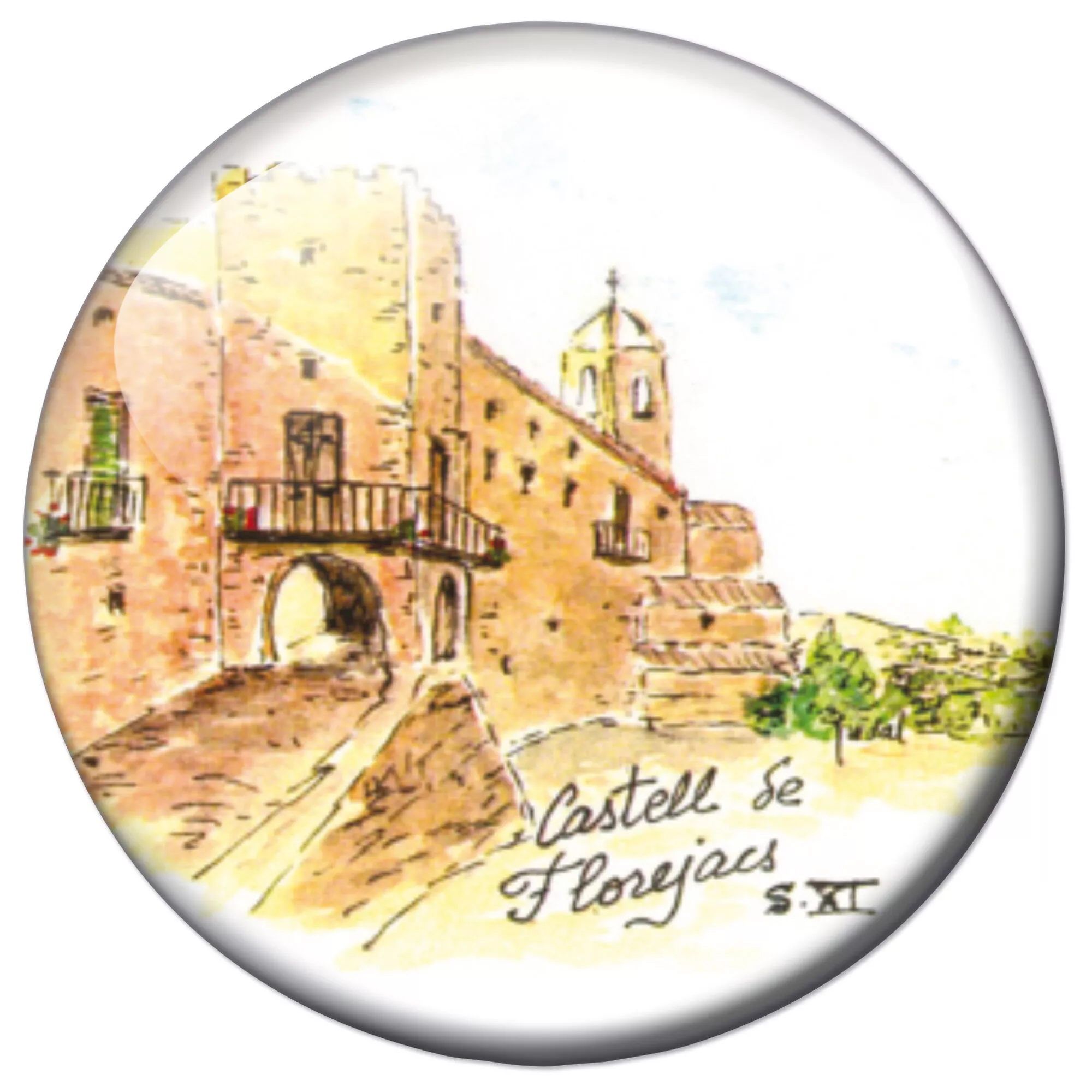 Adhesivos redondos con gota resina