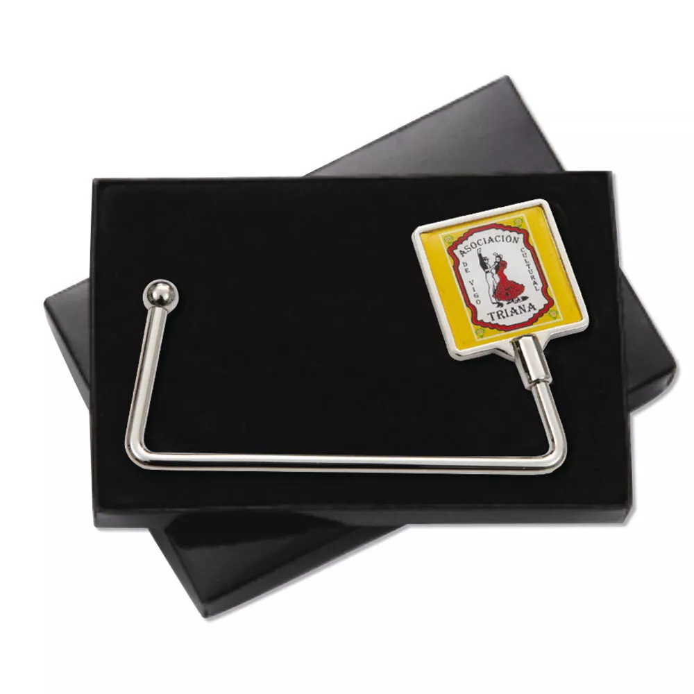 Cuelgabolsos cuadrado niquel pulido