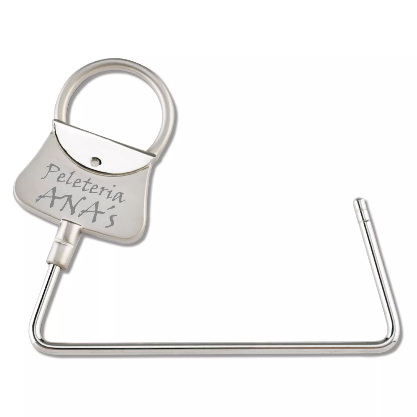 Cuelgabolsos en forma de bolso niquel