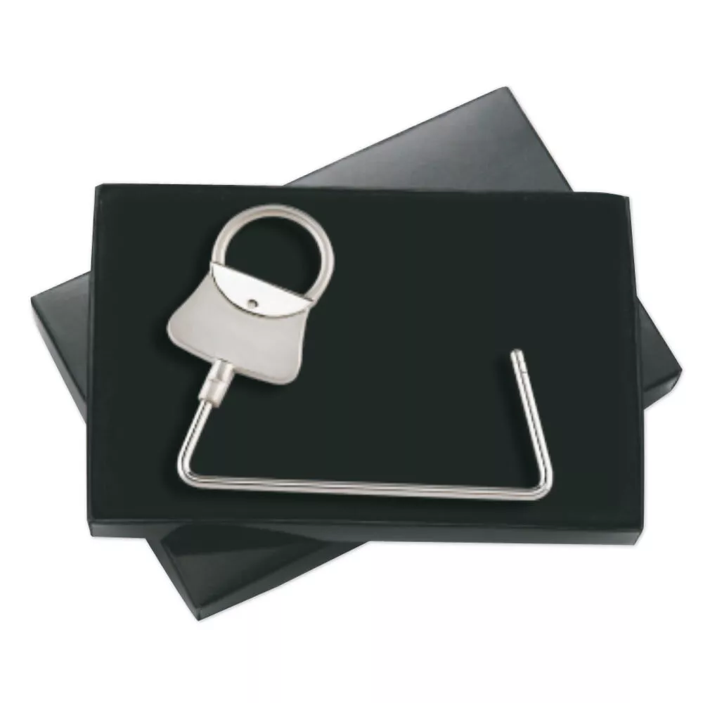 Cuelgabolsos en forma de bolso niquel