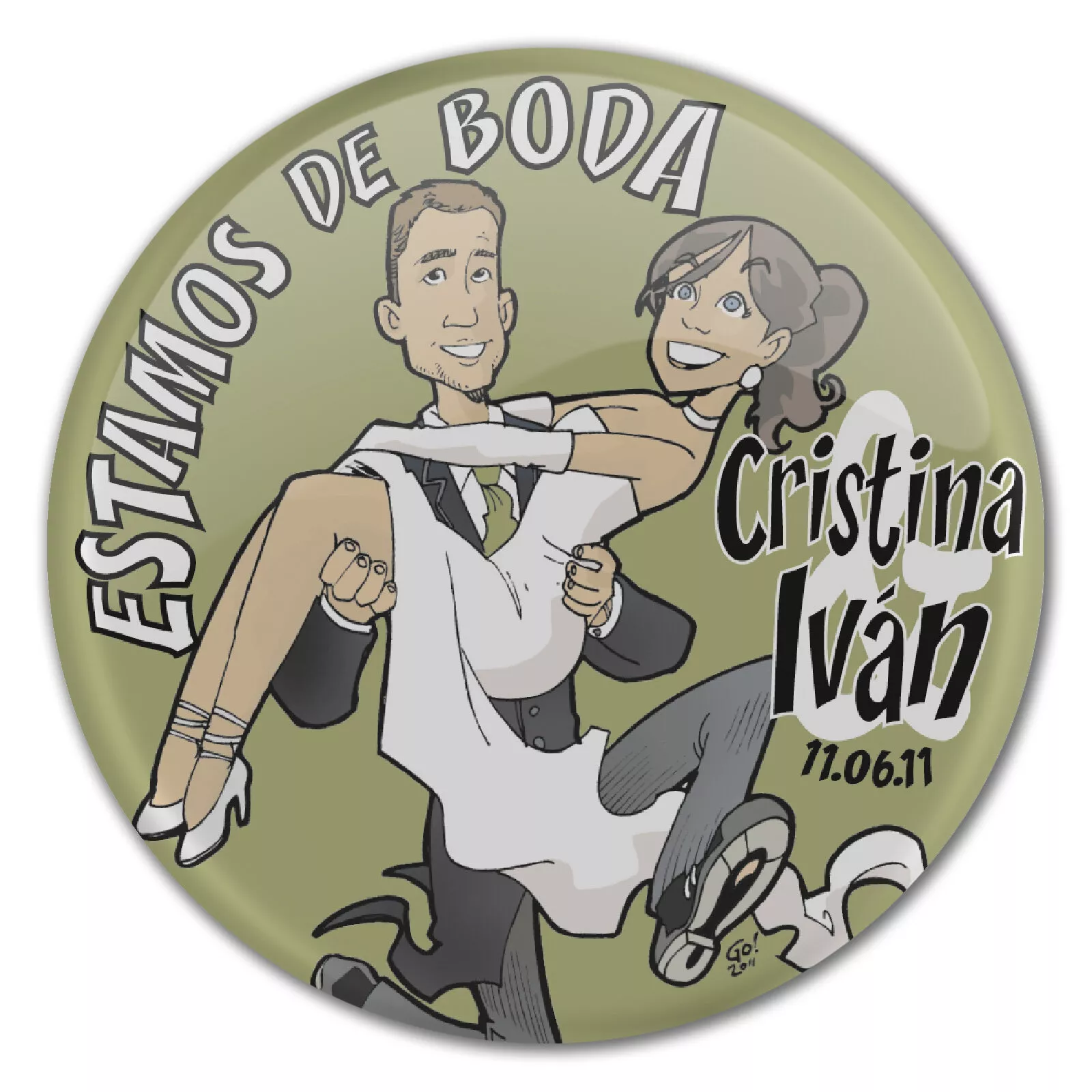 Chapas plástificadas todo color con imperdible