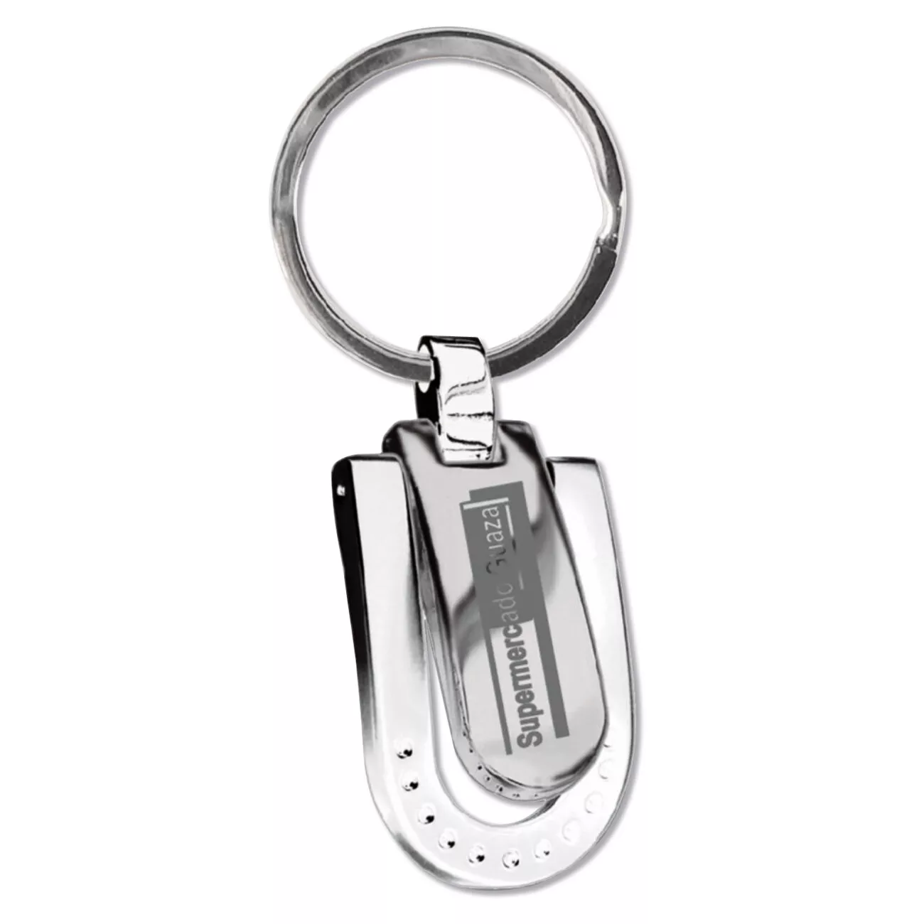 Llavero basculante, niquel pulido,