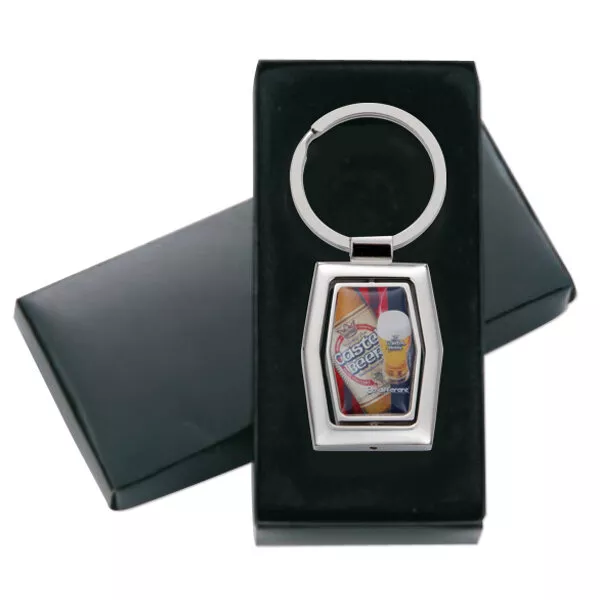 Llavero  giratorio niquel pulido brillante, printer foto con resina 2 caras