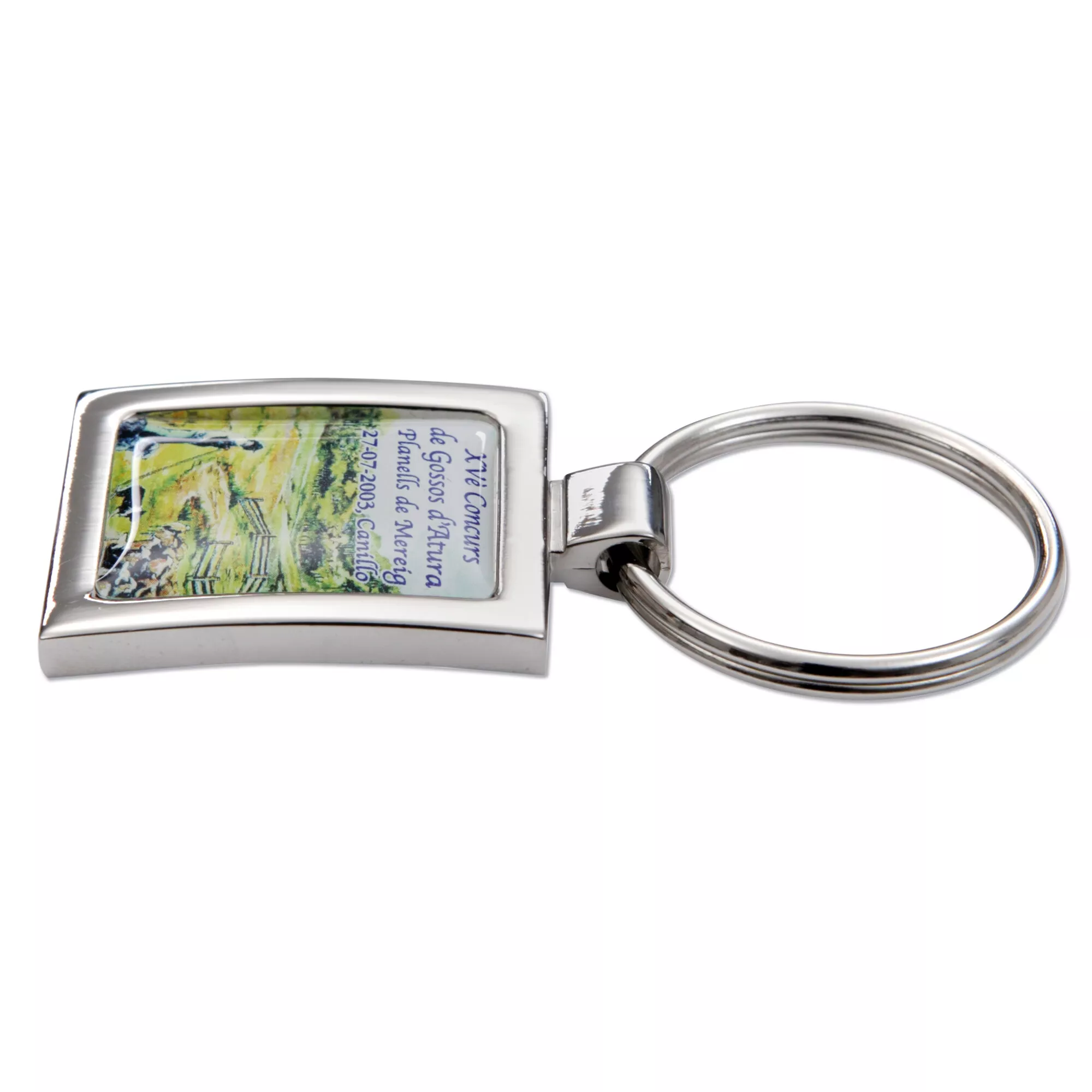 Llavero niquel pulido brillante, printer foto con resina 2 caras