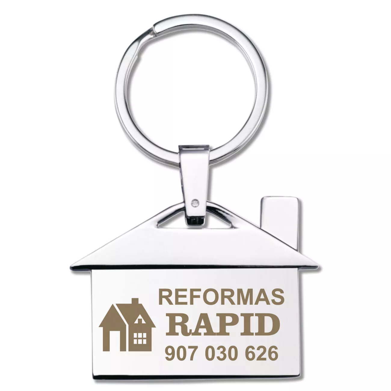 Llavero casa niquel pulido