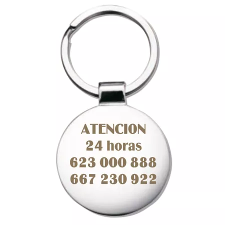 Llavero niquel pulido 1 cara