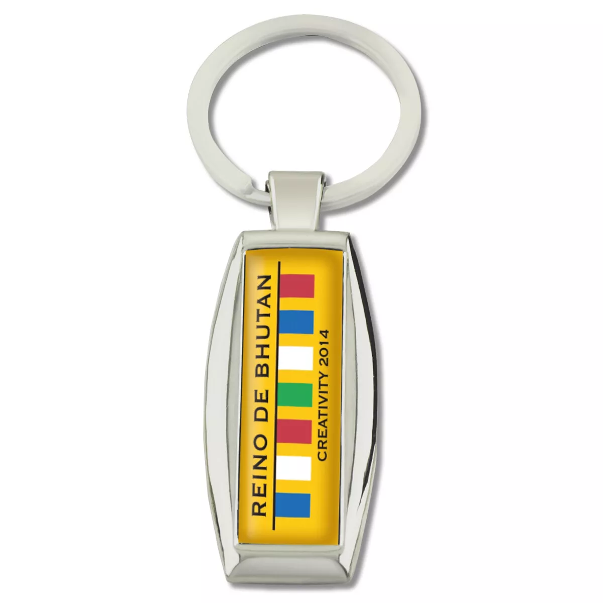 Llavero niquel pulido brillante con adhesivo printer foto con gota de resina.