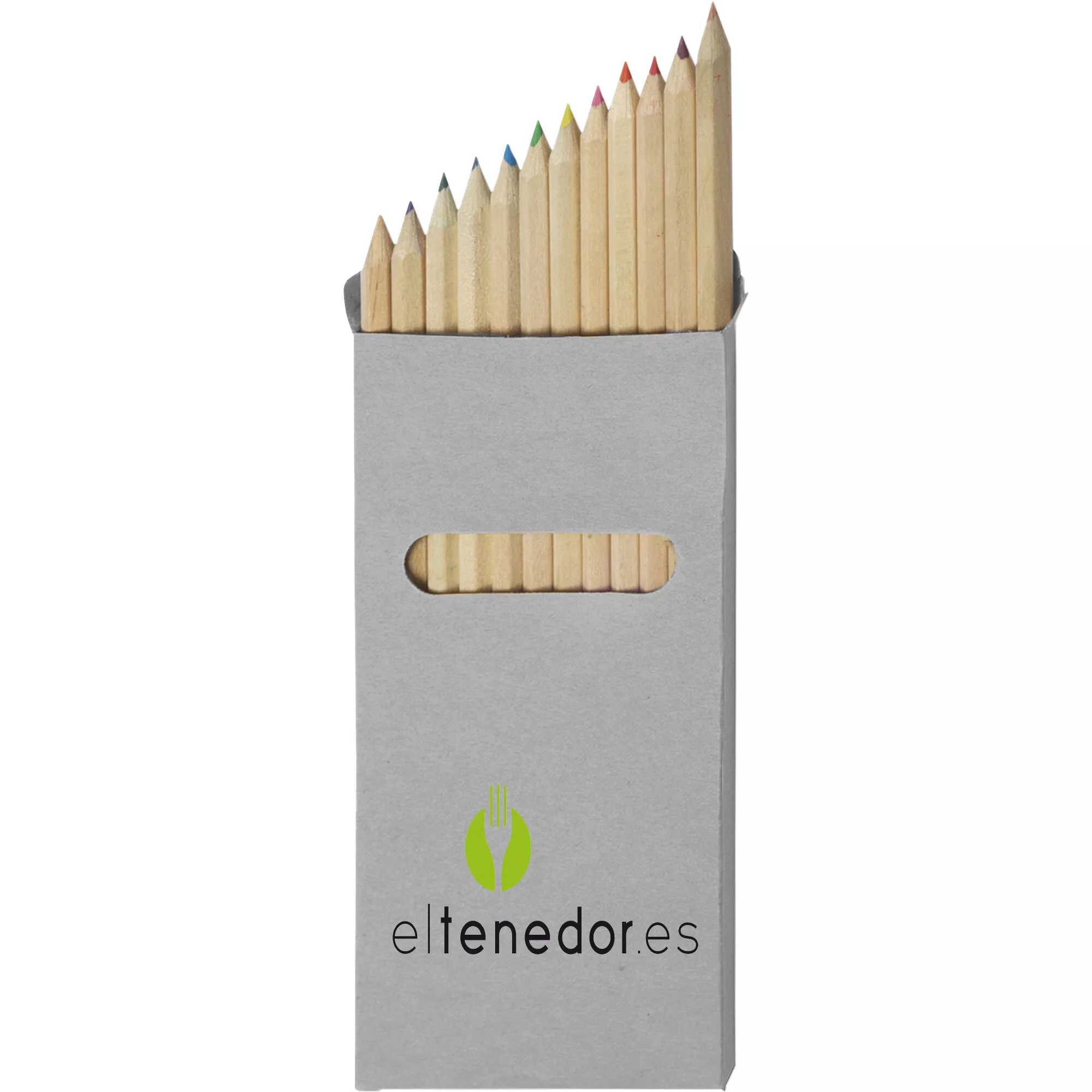 Estuche con 12 lápices de colores.