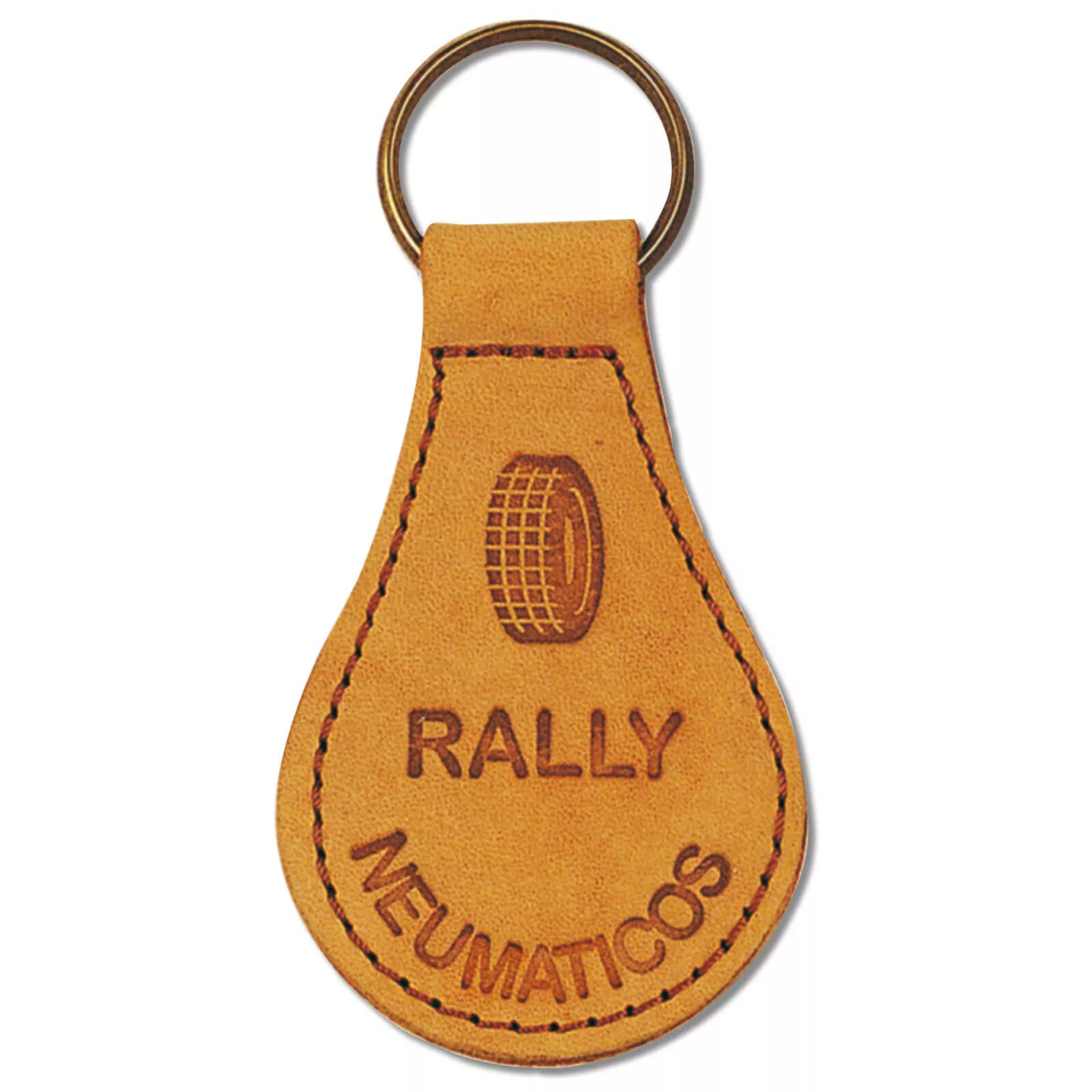 Llavero piel natural/latón