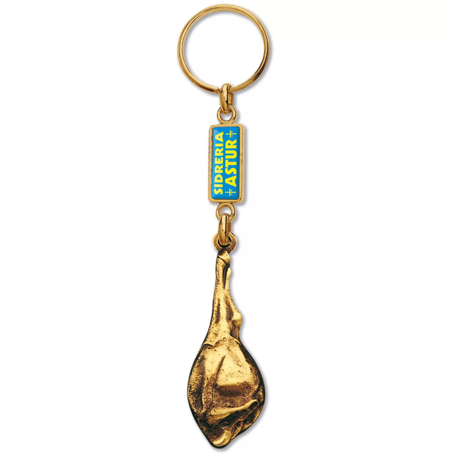 Llavero jamón latón óxido, printer foto con resina 2 caras, calabrote especial